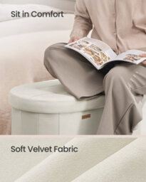 LEDREM Storage Ottoman Bench, Storage Chest, Folding Foot Rest Stool, Easy Assembly, For Living Room, Entryway, Bedroom, Velvet Fabric - thumbnail 7