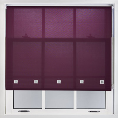 Furnished Daylight Roller Blind With Square Eyelets - Trimmable Aubergine, 195Cm X 210Cm - image 1