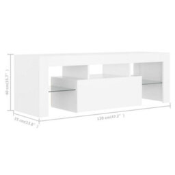 Vidaxl Tv Cabinet With Led Lights White 120X35X40 Cm - thumbnail 3