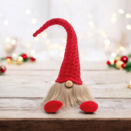 Set Of 5 Colourful Hat Bearded Christmas Gonks - Festive Xmas Scandi Faceless Gonk Gnome Novelty Home Decoration - Each H43 X 9Cm - thumbnail 5