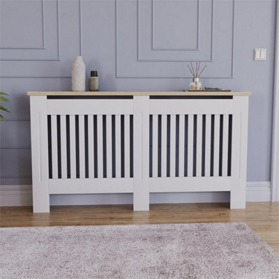 Large -833X1520X190 mm Designs Arlington White Modern Radiator Cover Wood Mdf Cabinet Grill - image 1