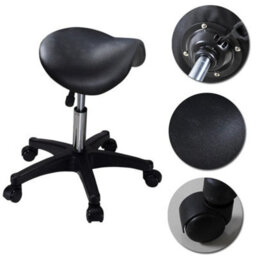 Black Swivel Stool Chairs Adjustable Barber Tattoo Hairdressing - thumbnail 3