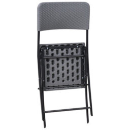 Wyld And Coco Novahome Bistro Set Grey - Foldable Weatherproof Table And 2 Chairs, Compact Outdoor Dining - thumbnail 7