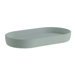 "Beslagsboden Freestanding Green Soap Dish 18 X 9.5Cm (7"" X 3.7"") Smooth Plastic Soap Tray For Bath Sink Shower Bathroom"