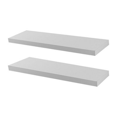 Harbour Housewares 100Cm Floating Wall Shelves- White - Photo Gallery Bookshelf Wall Shelves For Storage & Display - Set Of 2 - image 1