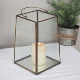 Brass Metal Lantern - Metal Votive - Brass Candle Lantern - thumbnail 2