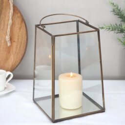 Brass Metal Lantern - Metal Votive - Brass Candle Lantern - thumbnail 3