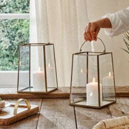 Brass Metal Lantern - Metal Votive - Brass Candle Lantern - thumbnail 1