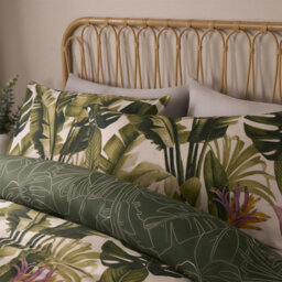 OHS Tropical Duvet Cover Set Reversible Bedding Quilt Pillowcases, Green - Double - thumbnail 2