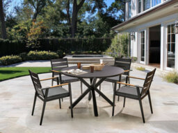 Beliani Garden Dining Set 4 Seater Maletto/taviano With Cushions Metal Black - thumbnail 2