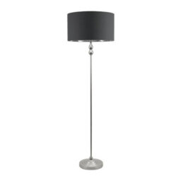 Valuelights Maggie Chrome Candlestick Floor Lamp With Charcoal With Chrome Inner Lamp Shade - thumbnail 2