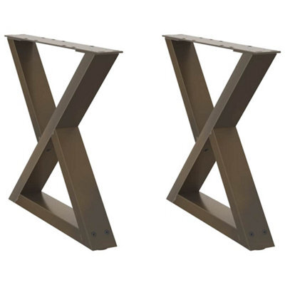 Berkfield Modern Coffee Table Legs 2 Pcs Natural Steel 50X(42-43.3) Cm Steel