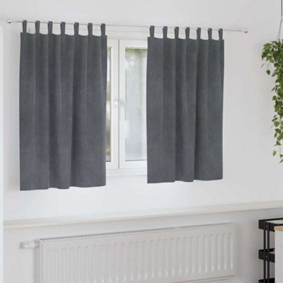 Berkfield Blackout Curtains With Hanging Loops 2 Pcs Super Light Grey Velvet - image 1