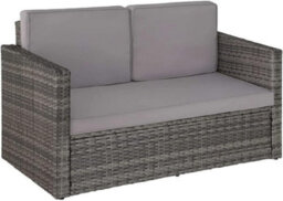 Evre 2 Seater Outdoor Rattan Garden Love Bed Furniture Set Grey With Weatherproof Cover - thumbnail 5