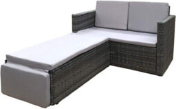 Evre 2 Seater Outdoor Rattan Garden Love Bed Furniture Set Grey With Weatherproof Cover - thumbnail 1