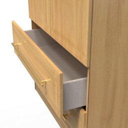 Norfolk 2 Door 2 Drawer Wardrobe With Shelf & Hanging Rail In Modern Oak (Ready Assembled) - thumbnail 6