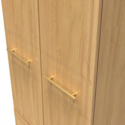 Norfolk 2 Door 2 Drawer Wardrobe With Shelf & Hanging Rail In Modern Oak (Ready Assembled) - thumbnail 4