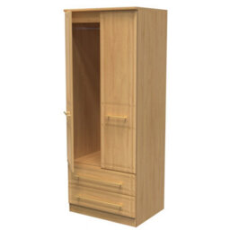 Norfolk 2 Door 2 Drawer Wardrobe With Shelf & Hanging Rail In Modern Oak (Ready Assembled) - thumbnail 5