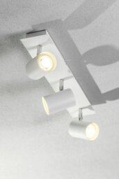 CGC Lighting Cgc Veneto White Triple Gu10 Ceiling Spotlight Three Head Adjustable Bar Light - thumbnail 2