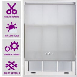 FURNISHED Roller Blind With Triple Diamond Eyelet - Made To Measure Grey Roller Blind (W)60Cm X (L)210Cm - thumbnail 1