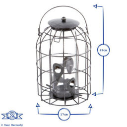 Redwood Leisure Redwood Squirrel-Proof Metal Seed Bird Feeder - Grey - thumbnail 2