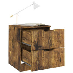 Berkfield Bedside Cabinets 2 Pcs Smoked Oak 40X40X50 Cm Engineered Wood - thumbnail 6