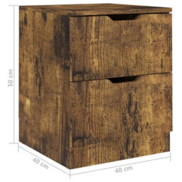 Berkfield Bedside Cabinets 2 Pcs Smoked Oak 40X40X50 Cm Engineered Wood - thumbnail 7