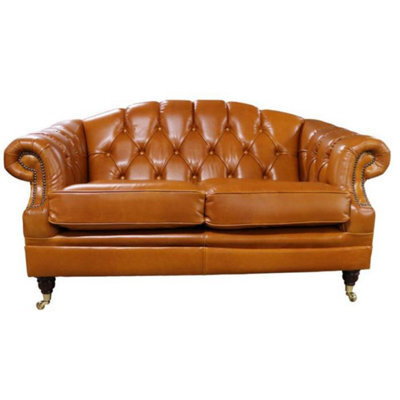 Chesterfield Handmade Victoria 2 Seater Sofa Settee Newcastle Spice Real Leather - image 1