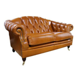 Chesterfield Handmade Victoria 2 Seater Sofa Settee Newcastle Spice Real Leather - thumbnail 3