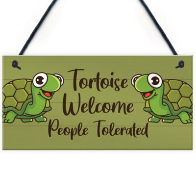 Red Ocean Funny Tortoise Sign For Home Turtle Sign Pet Gift Hanging Sign For Tank Home Decor