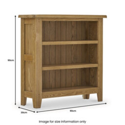 Broadway Oak 3 Tier Small Bookcase - By Roseland Furniture - thumbnail 9