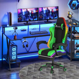 Alivio Wireless App Control Led Gaming Chair With Massage Lumbar Cushion (Green) - thumbnail 3