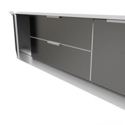 Dover Wide 2 Door 2 Drawer Tv Unit In Black & White Matt (Ready Assembled) - thumbnail 6
