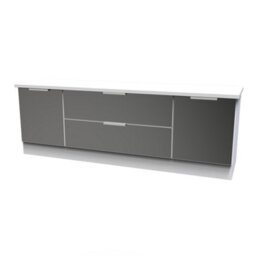 Dover Wide 2 Door 2 Drawer Tv Unit In Black & White Matt (Ready Assembled) - thumbnail 3