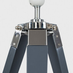 Valuelights Clipper Modern Grey Wood And Silver Chrome Tripod Table Lamp Base - thumbnail 2