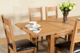 Buttercup Farm Shrewsbury Dining Table With 2 Extensions (Extends To 198Cm) - L90 X W132 X H76 Cm - Oak - thumbnail 3
