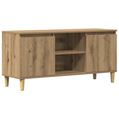 Berkfield Sturdy Tv Cabinet Artisan Oak 102X35X50 Cm Engineered Wood - image 1