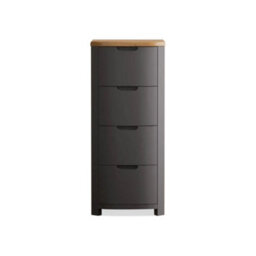 Furniture 48 Brahms Oak And Charcoal Painted 5 Drawer Tallboy - thumbnail 3