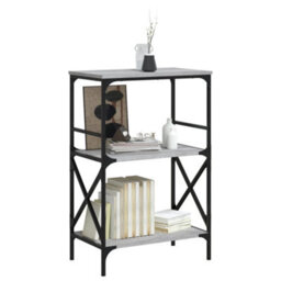 Berkfield Bookcase 3-Tier Grey Sonoma 59X35X90.5 Cm Engineered Wood - thumbnail 3