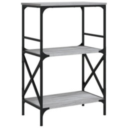 Berkfield Bookcase 3-Tier Grey Sonoma 59X35X90.5 Cm Engineered Wood - thumbnail 2