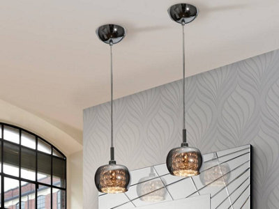 Luminosa Lighting Luminosa Ari Crystal Ceiling Pendant Mirror, G9 - Uk Stock - image 1
