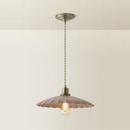 Valuelights Holborn Dusky Pink Scallop Pendant Ceiling Light - thumbnail 6