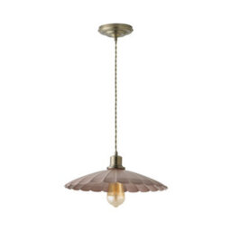 Valuelights Holborn Dusky Pink Scallop Pendant Ceiling Light - thumbnail 2