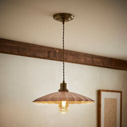 Valuelights Holborn Dusky Pink Scallop Pendant Ceiling Light - thumbnail 1