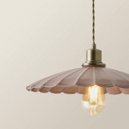 Valuelights Holborn Dusky Pink Scallop Pendant Ceiling Light - thumbnail 3