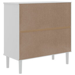 Berkfield Sideboard Senja Rattan Look White 80X35X80 Cm Solid Wood Pine - thumbnail 8