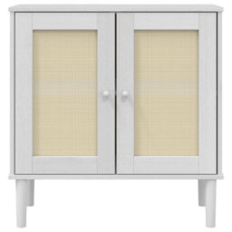 Berkfield Sideboard Senja Rattan Look White 80X35X80 Cm Solid Wood Pine - thumbnail 5