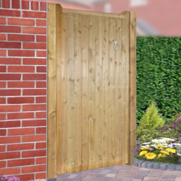 Cannock Gates Drayton Square Top Mid High Single Gate - Pressure Treated Scandinavian Redwood - W1050 X H1500 mm - thumbnail 2