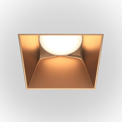 Luminosa Lighting Luminosa Maytoni Share Square Recessed Downlight Matt Gold Gu10 - image 1