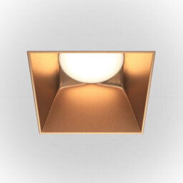 Luminosa Lighting Luminosa Maytoni Share Square Recessed Downlight Matt Gold Gu10 - thumbnail 1